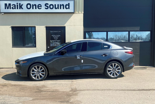 2023 Mazda3 with professional window tint in North Bay